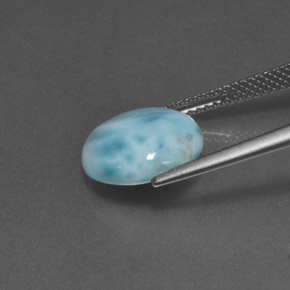 Larimar naturale blu da 4,57 ct, taglio rotondo, opaco