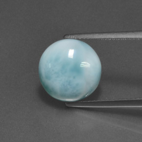Larimar Blu naturale da 5.81 ct, Taglio rotondo, Opaco