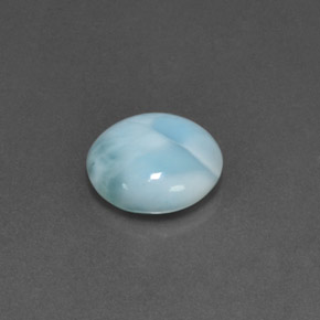 Larimar naturale blu da 4,55 ct, taglio rotondo, opaco
