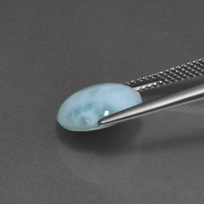 Larimar naturale blu da 4,55 ct, taglio rotondo, opaco