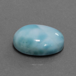 Larimar naturale blu da 6,15 ct, taglio ovale, opaco