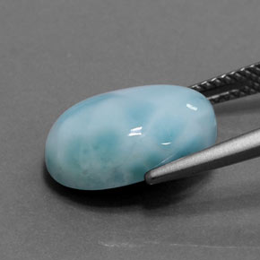 Larimar naturale blu da 6,15 ct, taglio ovale, opaco