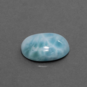 Larimar naturale blu da 3,07 ct, taglio ovale, opaco