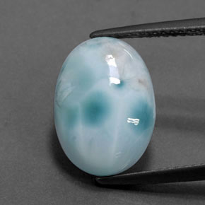 Larimar Blu naturale da 5.27 ct, Taglio ovale, Opaco