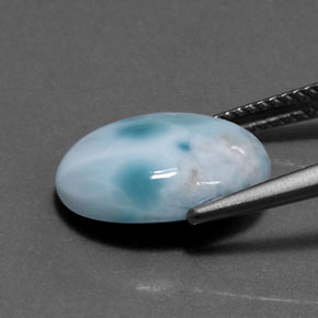 Larimar Blu naturale da 5.27 ct, Taglio ovale, Opaco