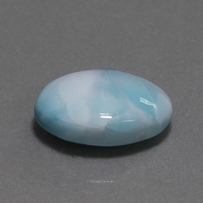 Larimar naturale blu da 5,54 ct, taglio ovale, opaco