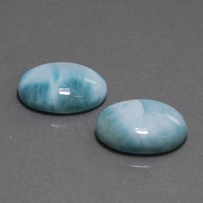 Larimar naturale blu da  ct, taglio ovale, opaco