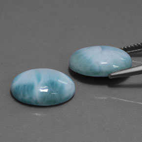 Larimar naturale blu da  ct, taglio ovale, opaco