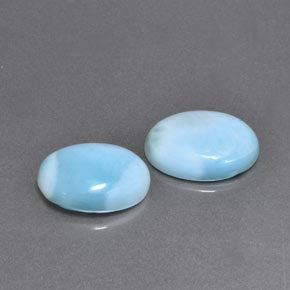 Larimar naturale verde da  ct, taglio ovale, opaco