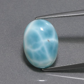 Larimar Blu verde naturale da 7.02 ct, Taglio ovale, Opaco