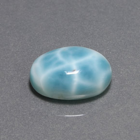 Larimar Blu verde naturale da 7.02 ct, Taglio ovale, Opaco