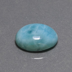 Larimar naturale verde da 6,54 ct, taglio ovale, opaco