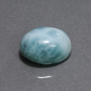 Larimar naturale verde da 8,07 ct, taglio ovale, opaco