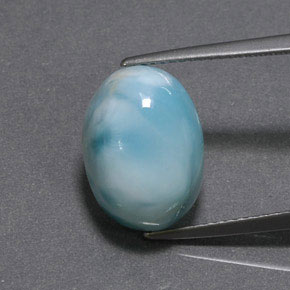 Larimar Blu verde naturale da 8.73 ct, Taglio ovale, Opaco