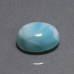 Larimar Blu verde naturale da 8.73 ct, Taglio ovale, Opaco