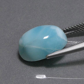 Larimar Blu verde naturale da 8.73 ct, Taglio ovale, Opaco