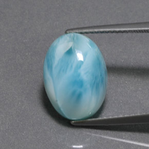 Larimar Blu verde naturale da 7.20 ct, Taglio ovale, Opaco