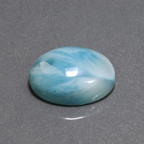 Larimar Blu verde naturale da 7.20 ct, Taglio ovale, Opaco