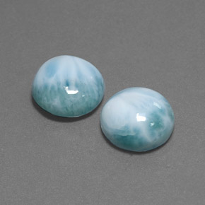 Larimar naturale verde da  ct, taglio rotondo, opaco