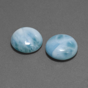 Gemme di Larimar Verde blu naturale da  ct, Taglio rotondo, Opaco