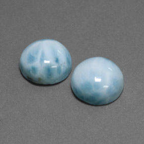 Larimar naturale blu da  ct, taglio rotondo, opaco