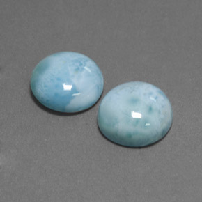 Larimar naturale blu da  ct, taglio rotondo, opaco