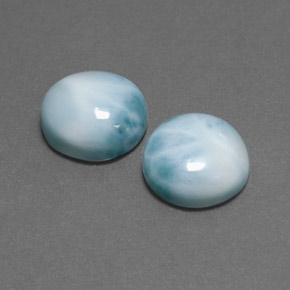 Larimar naturale verde da  ct, taglio rotondo, opaco