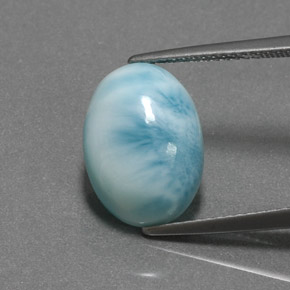 Larimar Blu naturale da 5.78 ct, Taglio ovale, Opaco