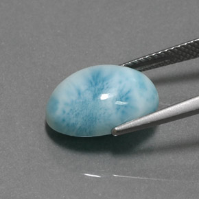 Larimar Blu naturale da 5.78 ct, Taglio ovale, Opaco