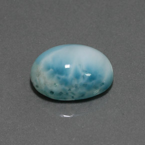 Larimar naturale blu da 7,36 ct, taglio ovale, opaco