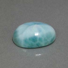 Larimar Blu verde naturale da 6.46 ct, Taglio ovale, Opaco