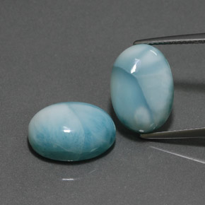 Gemme di Larimar Blu naturale da  ct, Taglio ovale, Opaco