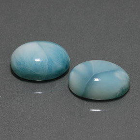 Gemme di Larimar Blu naturale da  ct, Taglio ovale, Opaco