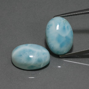 Gemme di Larimar Blu naturale da  ct, Taglio ovale, Opaco