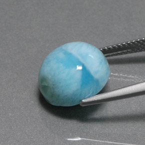 Larimar naturale blu da 8,01 ct, taglio rotondo, opaco