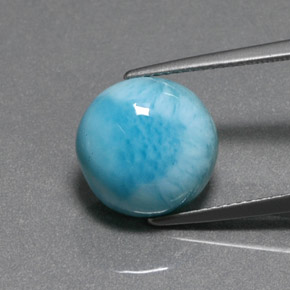 Larimar Blu naturale da 6.90 ct, Taglio rotondo, Opaco
