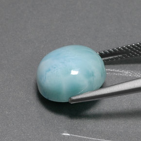 Larimar naturale verde da 7,65 ct, taglio rotondo, opaco