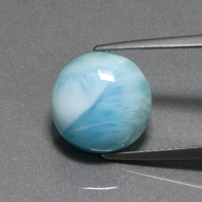Larimar Blu naturale da 7.17 ct, Taglio rotondo, Opaco