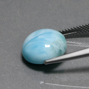 Larimar Blu naturale da 7.17 ct, Taglio rotondo, Opaco