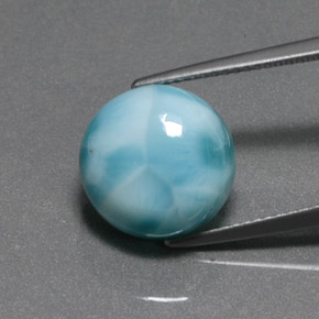 Larimar Blu verde naturale da 7.76 ct, Taglio rotondo, Opaco