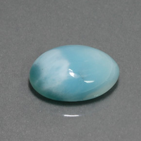 Larimar naturale blu da 5,41 ct, taglio ovale, opaco