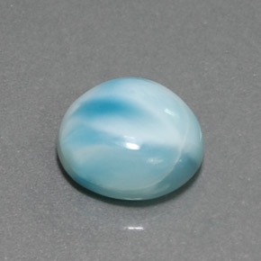 Larimar naturale blu da 6,42 ct, taglio rotondo, opaco