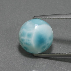 Larimar Blu verde naturale da 5.71 ct, Taglio rotondo, Opaco