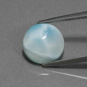 Larimar Blu naturale da 3.95 ct, Taglio rotondo, Opaco