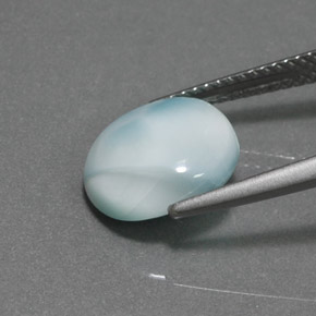 Larimar Blu naturale da 3.95 ct, Taglio rotondo, Opaco