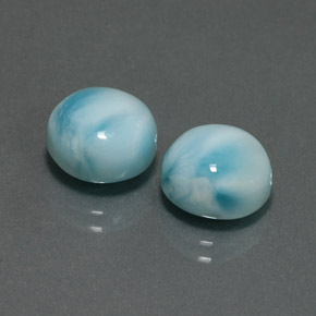Larimar naturale blu da  ct, taglio rotondo, opaco
