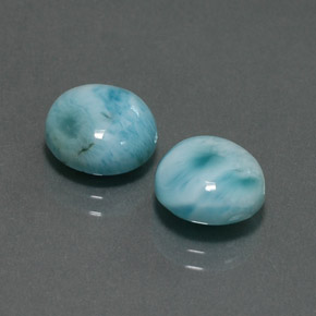 Gemme di Larimar Verde blu naturale da  ct, Taglio rotondo, Opaco