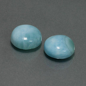 Larimar naturale blu da  ct, taglio rotondo, opaco