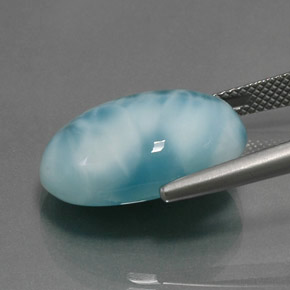 Larimar Blu naturale da 16.87 ct, Taglio ovale, Opaco