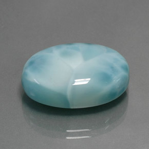 Larimar naturale blu da 24,16 ct, taglio ovale, opaco